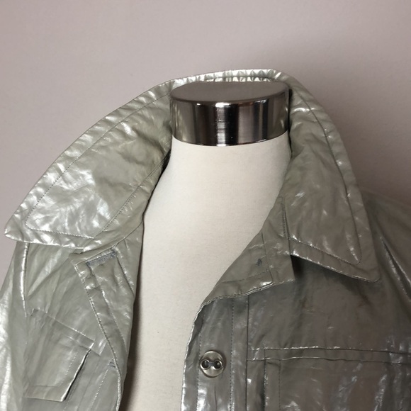 Emil Rutenberg Collection Silver Metallic Linen Jacket Size 4 - Picture 5 of 8